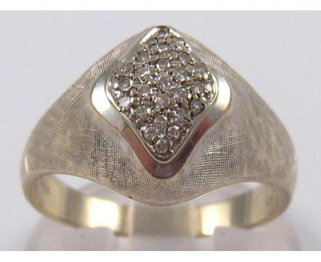 A Swedish hallmarked 18 carat white gold diamond ring, stamped BRK and unascribed mark, size R, 5.9 gms.
