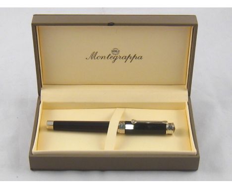 A Montegrappa Nero Uno fountain pen, apparently unused, 18 carat gold nib, in original box.
