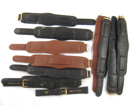 A quantity of vintage watch straps.