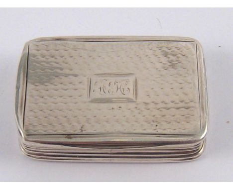 A Georgian silver vinaigrette with reeded sides , engine turned faces and fine grille. By Joseph Willmore, Birmingham, 1835. 