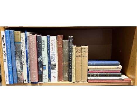 A collection of antique collectors reference books including; The Price Guide to Pot-Lids, The Clock Book by Wallace Nutting,