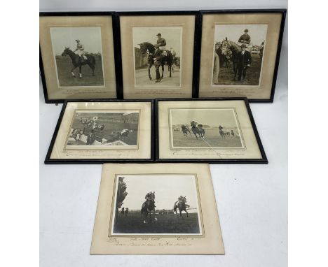 A set of six horse racing photographs dating from 1920's/30's including "The Coronation Cup" (Epsom), "The Steward's Cup"(Goo