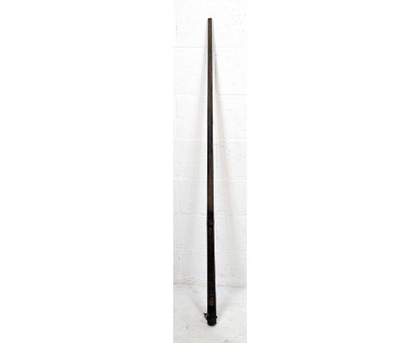 A vintage snooker cue with original tin case by E J Riley makers Accrington " The Riley cue".