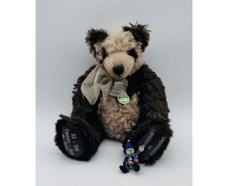 A limited edition Hermann "Century Bears" jointed mohair teddy bear (No 608, height 32cm), along with a miniature Hermann Bea