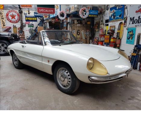 This glorious and painfully pretty 1966 Alfa Romeo Spider “Duetto” 1600 was purchased by its one owner from the Alfa Romeo ma