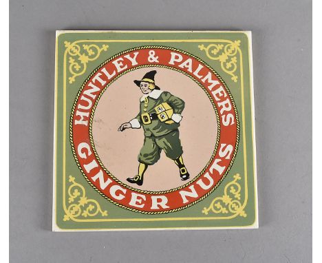 A ceramic tile, Huntley & Palmers Ginger Nuts, 15.2 cm square 