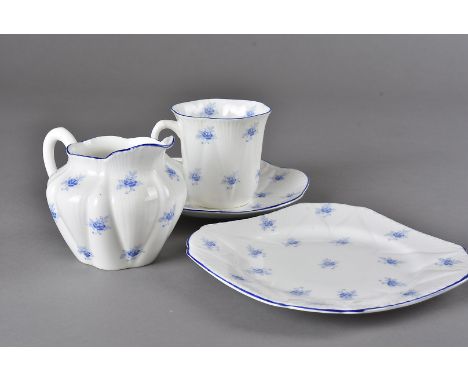 A Shelley Dainty Blur Rose pattern six setting tea set, comprising six cups and saucers [one cup AF], six side plates, a cake