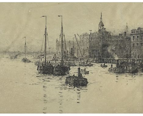 Three Lt. Com. Rowland Langmaid 1897-1956, signed etchings, together with four other maritime etchings by various artists, (7