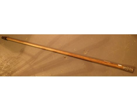 Silver topped Oriental walking stick L: 92 cm