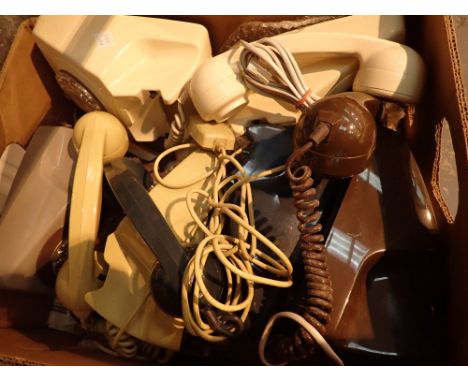 Box of rotary dial BT telephones 