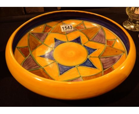Large Clarice Cliff Bizarre bowl in the Geometric pattern W: 30 cm 