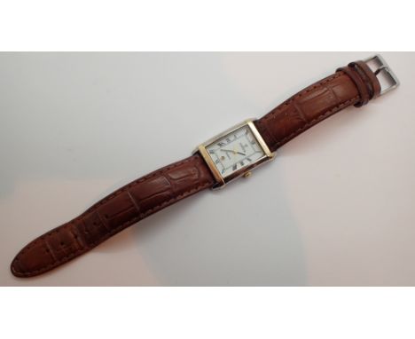 Boxed Festina gents quartz wristwatch with gold plated case and leather strap CONDITION REPORT: This item was not working at 