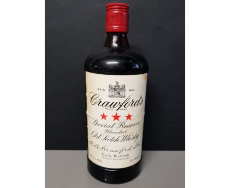 SUPER RARE BOTTLE OF CRAWFORDS SPECIAL RESERVE BLENDED OLD SCOTCH WHISKY 70 PROOF 26 2/3 FL OZS