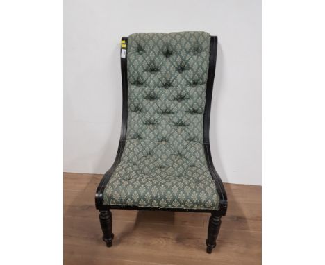 VINTAGE UPHOLSTERED BUTTONBACK NURSING CHAIR