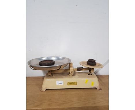 VINTAGE HARPER SCALES WITH 3 WEIGHTS
