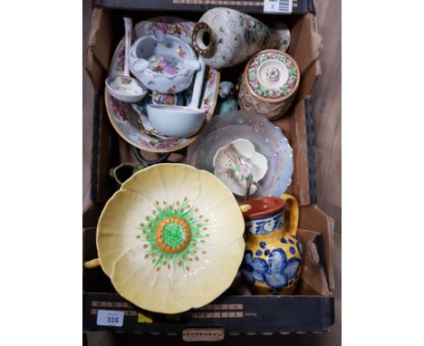 A BOX OF ASSORTED WARE INC CARLTON WARE ETC