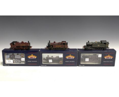 Six Bachmann Branch-Line gauge OO tank locomotives, comprising No. 31-450K in KWVR crimson, No. 32-210Z London Transport, No.