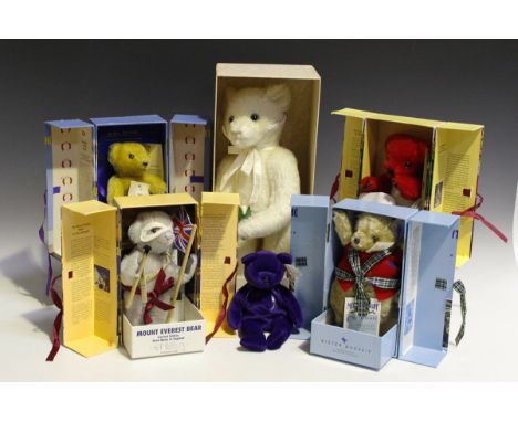 Four Merrythought limited edition teddy bears, comprising Mount Everest, Titanic, Mr Whoppit and Coronation, all boxed, toget