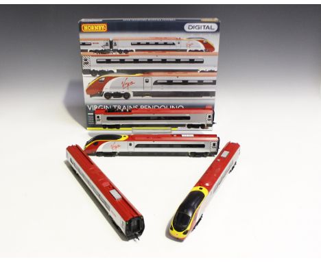 A Hornby Digital gauge OO R.2467X Virgin Trains Pendolino train pack, boxed, and five coaches, comprising R.4271 buffet coach