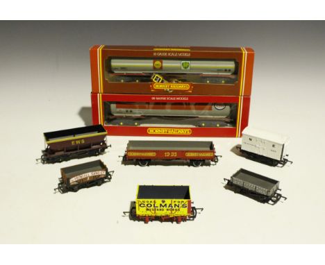A collection of Hornby and Hornby Railways gauge OO goods rolling stock, including an R.6317 six-wheeled closed van 'Palethor