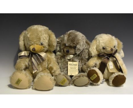 Seven modern Merrythought Cheeky teddy bears, including limited editions, comprising Squeeky Cheeky Passport, Cheeky Passport