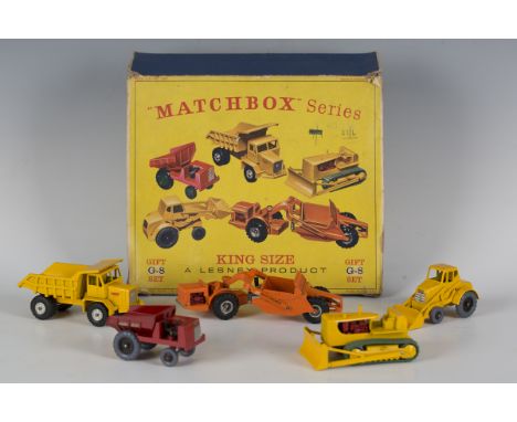 A Matchbox Series King Size Gift Set G-8 Civil Engineering Construction Set, containing five King Size vehicles, comprising K
