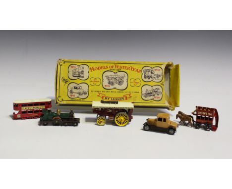 A Matchbox Models of Yesteryear Gift Set G-7, comprising No. 3 tram, No. 8 Bullnose Morris, No. 9 showman's engine, No. 12 ho