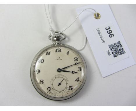 1940's Omega Swiss made chromium plated pocket watch Condition Report Click here for further images, condition, auction times