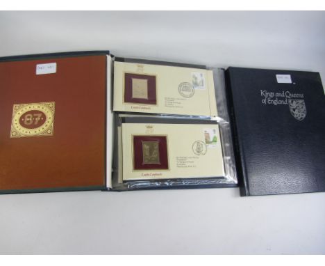 The Sumner Collection eighteen 22ct gold stamp replicas 1980, Royal Mail 1987 special stamps and album and The Sumner Collect