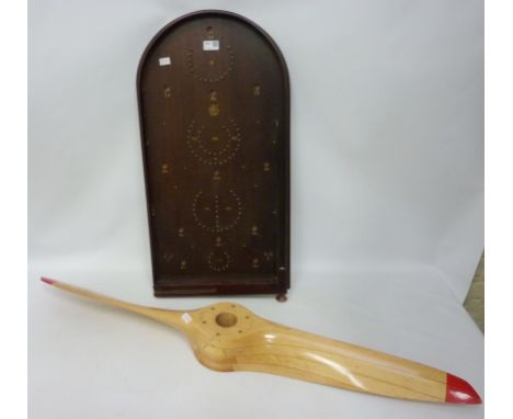 1930s/40s Sensenich wooden propeller and a bagatelle board  Condition Report Click here for further images, condition, auctio