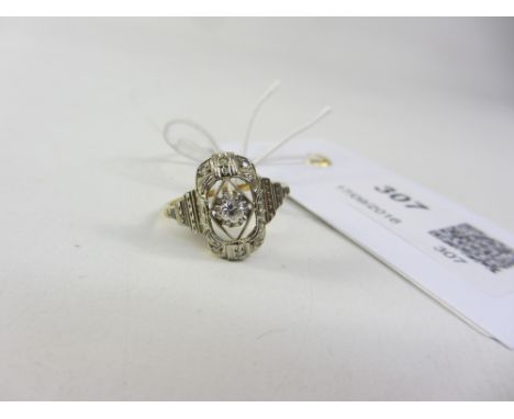 French Art Deco diamond gold set ring (unmarked) Condition Report Click here for further images, condition, auction times & d