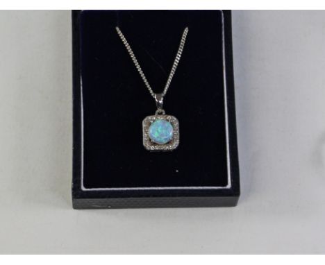 Opal dress pendant necklace stamped 925 Condition Report Click here for further images, condition, auction times & delivery c