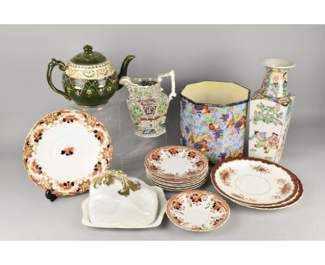 A Collection of Various Ceramics to Comprise 19th Century Transfer Decorated Ironstone Tureen, Jug, Hexagonal Fruit Pattern P
