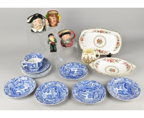 A Collection of Ceramics to Comprise Royal Doulton Character Jugs to Include Sancho Panca, Falstaff etc, Copeland Spode Itali