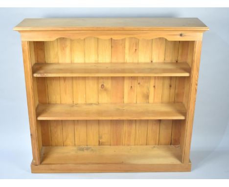 A Modern Pine Two Shelf Open Bookcase, 112cms Wide and 103cms High