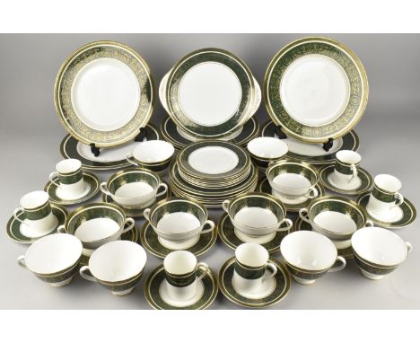 A Royal Doulton Vanborough Dinner Service for Six to Comprise Large Dinner Plates, Small Dinner Plates, Side Plates, Soup Bow