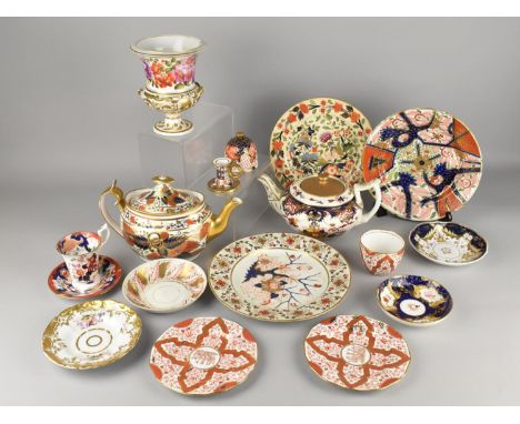 A Collection of Various 19th and 20th Century Porcelain to Comprise Imari Teapots, Derby Imari Plates, Spode etc (Various Con