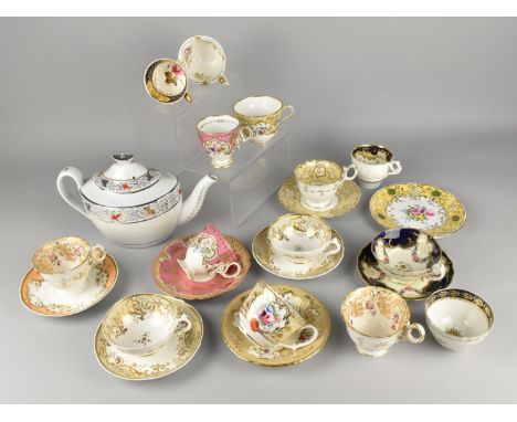 A Collection of Various Late 18th and 19th Century Porcelain Teawares to Comprise Cups and Saucers to Include Two Copeland Ha