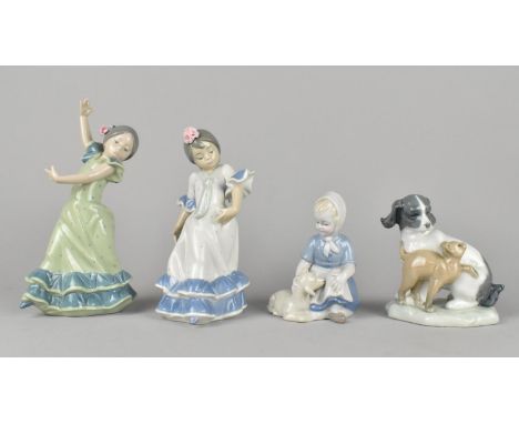 Four Spanish Porcelain Ornaments to Comprise Two Lladro and One Nao