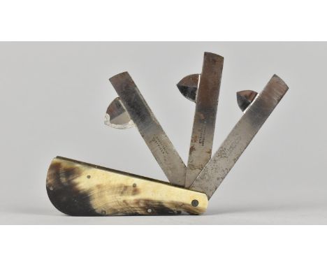 A 19th Century Three Blade Veterinary Fleam by Brooksbank, Sheffield, Horn Scales, 8.25cm Long