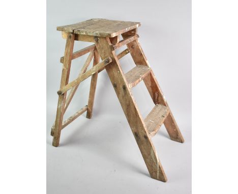 A Vintage Two Step Wooden Step Ladder