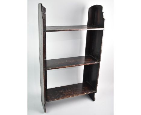 An Edwardian Three Shelf Wall Hanging Unit, 42cms Wide