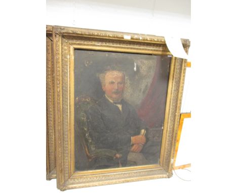 19th century English School, A Portrait of a Lady and another of a Gentleman, oil on board (a pair). 45 x 35cm, sold to benef