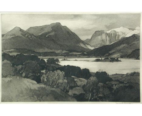 Leonard Russell Squirrell, RWS, RE (British, 1893-1979), Loch Leven and Glencoe, Highlands, signed and dated "L R Squirrell 1