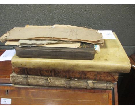 EG - manuscript ledgers to include, 'A Ballance of My General books Drawn out ye 31th xbris Anno 1675', two other manuscript 
