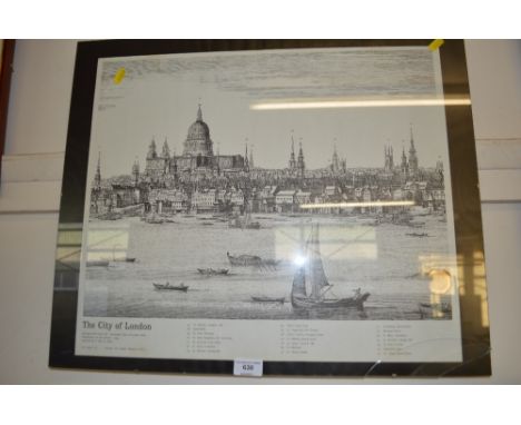 A framed print AF, 'The City of London'