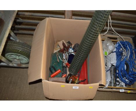 A box of various hand tools etc