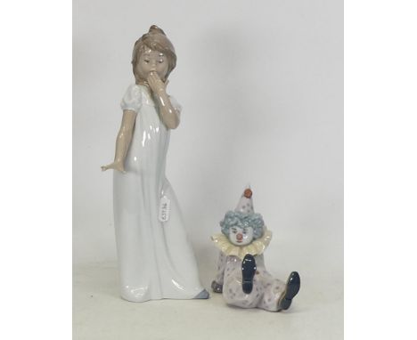 Lladro figure  tired friend together with nao yawning girl (2)