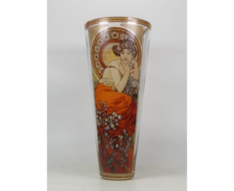 A large Goebel Artis Orbis glass vase Topaz, in the Art Nouveau style