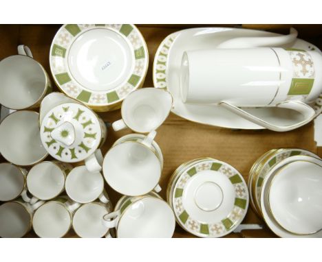 Spode Persia Pattern Tea and Coffee Ware to include Coffee Pot, Two, Rectangular Dishes, Hot Water Jug, Sugar Bowl, Milk Jug,